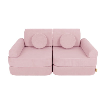 MeowBaby Slimcord Kids Play Sofa | Modular Play Sofa Bed | pink play sofa for kids | play couch |