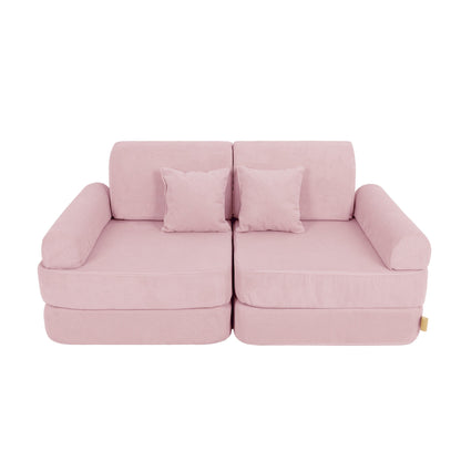 MeowBaby Slimcord Kids Play Sofa | Modular Play Sofa Bed | pink play sofa for kids | play couch |