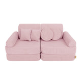 MeowBaby Slimcord Kids Play Sofa | Modular Play Sofa Bed | pink play sofa for kids | play couch for kids |