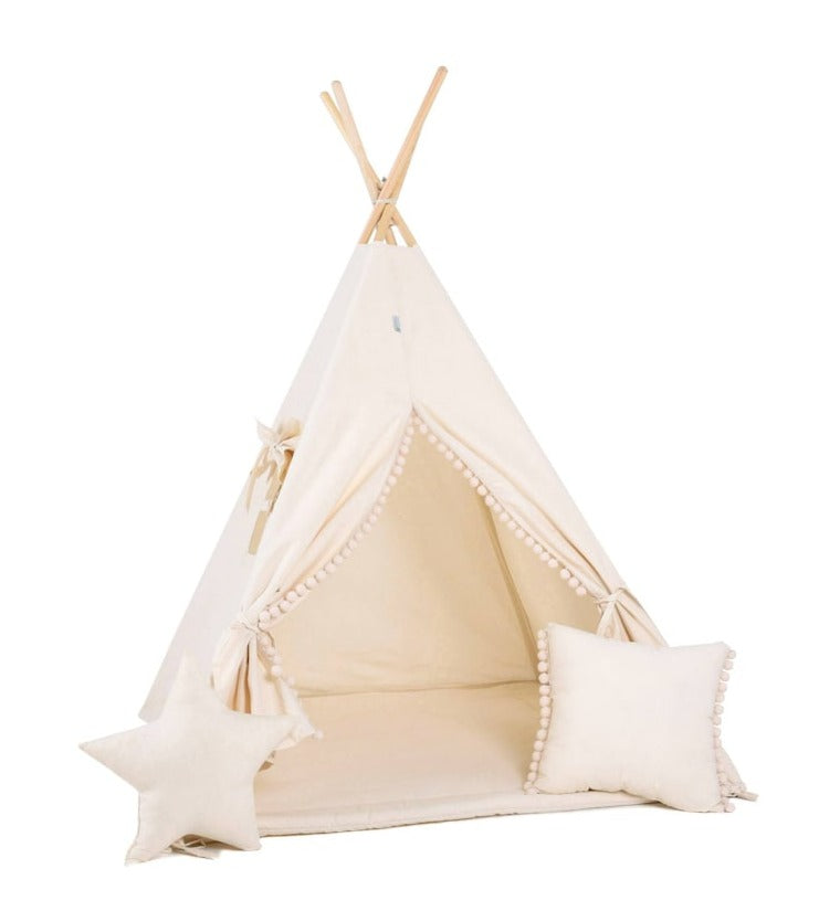 Cream Teepee Tent | Teepee Cream | Kids Teepee | Teepee Tent for Kids | Teepee Tent for Babies and Toddlers | Cream Tent | Kids Teepee Tent | Teepee Tent for Boys &amp; Girls | 