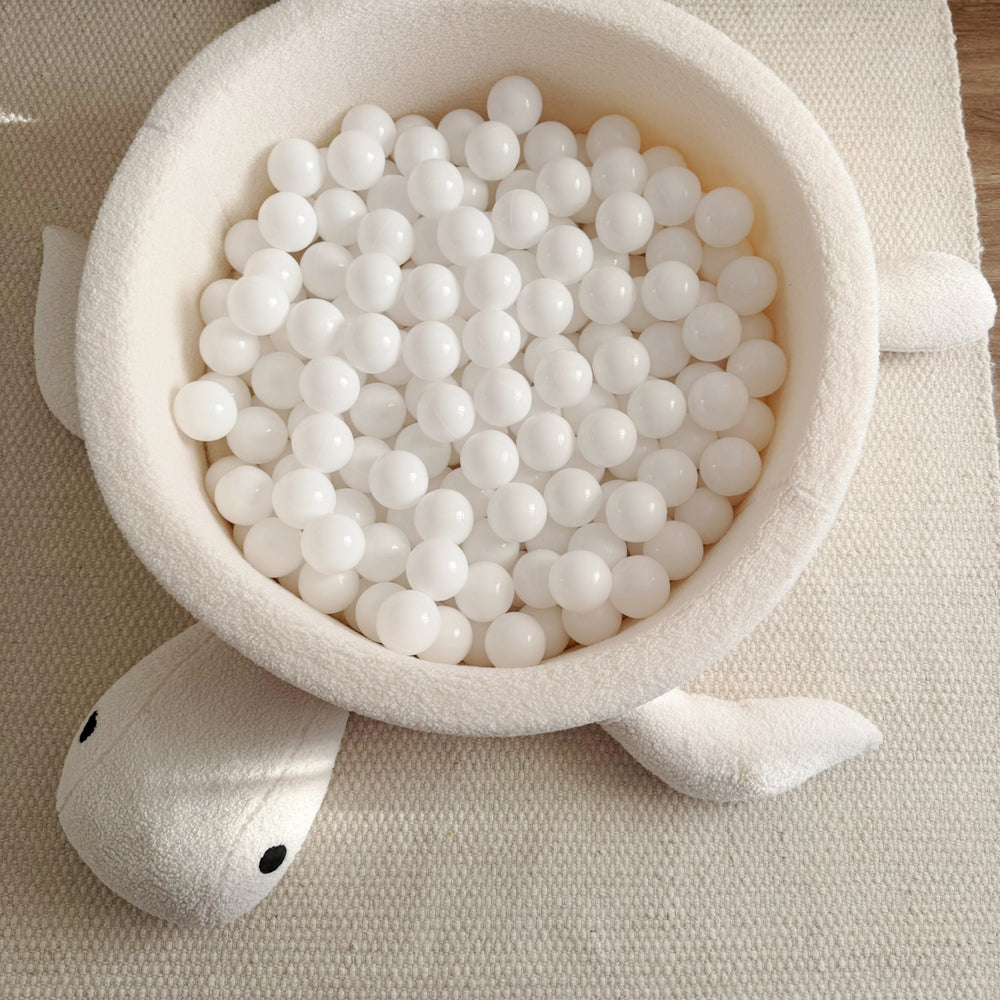 BOUCLE Ball Pit for Kids – Turtle | Cheesecake Cream Beige Boucle Ball Pit | MeowBaby®