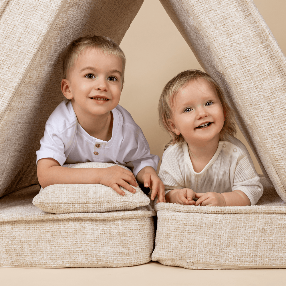 Kids Play Sofa | Meowbaby Tangle Play Sofa for Kids- Cream/Beige
