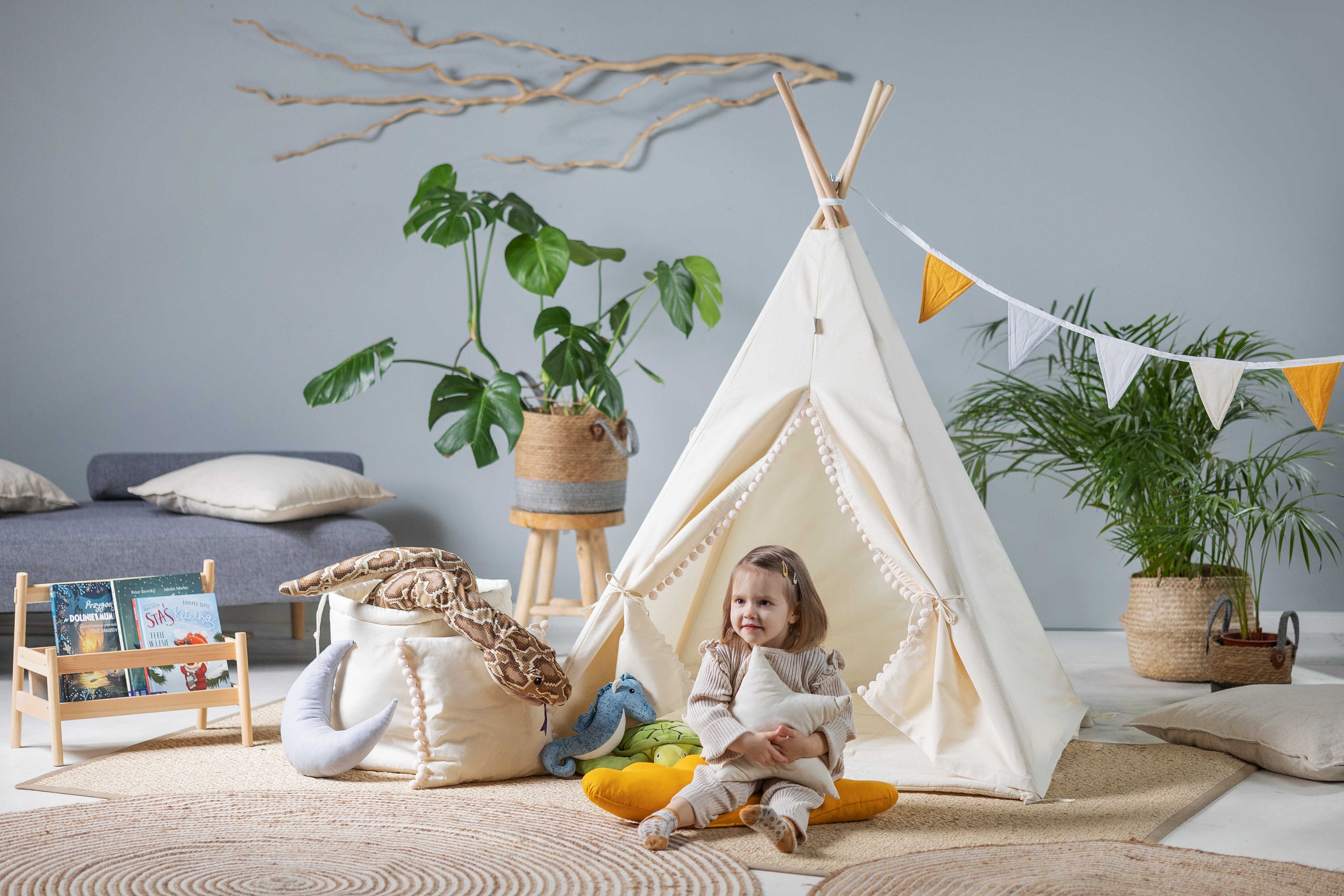 Kids Teepee Tent - Creamy Cloud