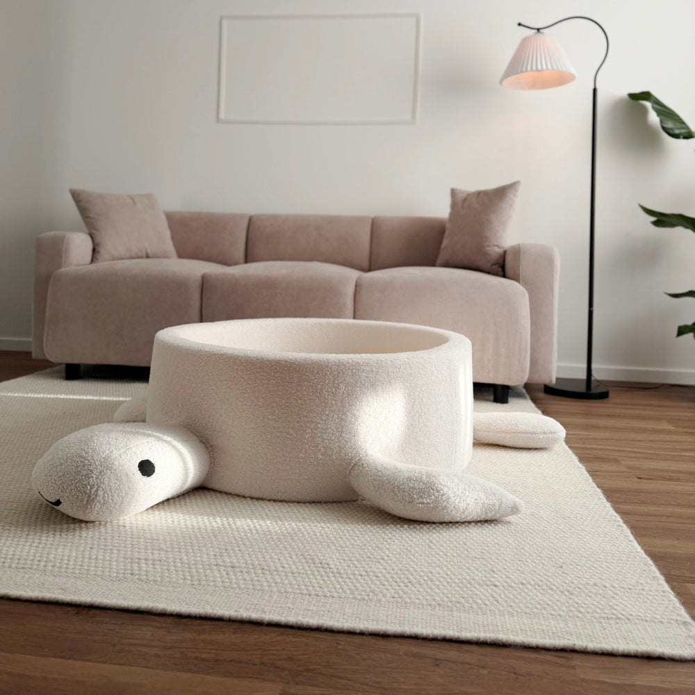 BOUCLE Ball Pit for Kids – Turtle | Cheesecake Cream Beige Boucle Ball Pit | MeowBaby®