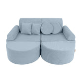 MeowBaby Slimcord Kids Play Sofa | Modular Play Sofa Bed | turquoise play sofa for kids | play couch |