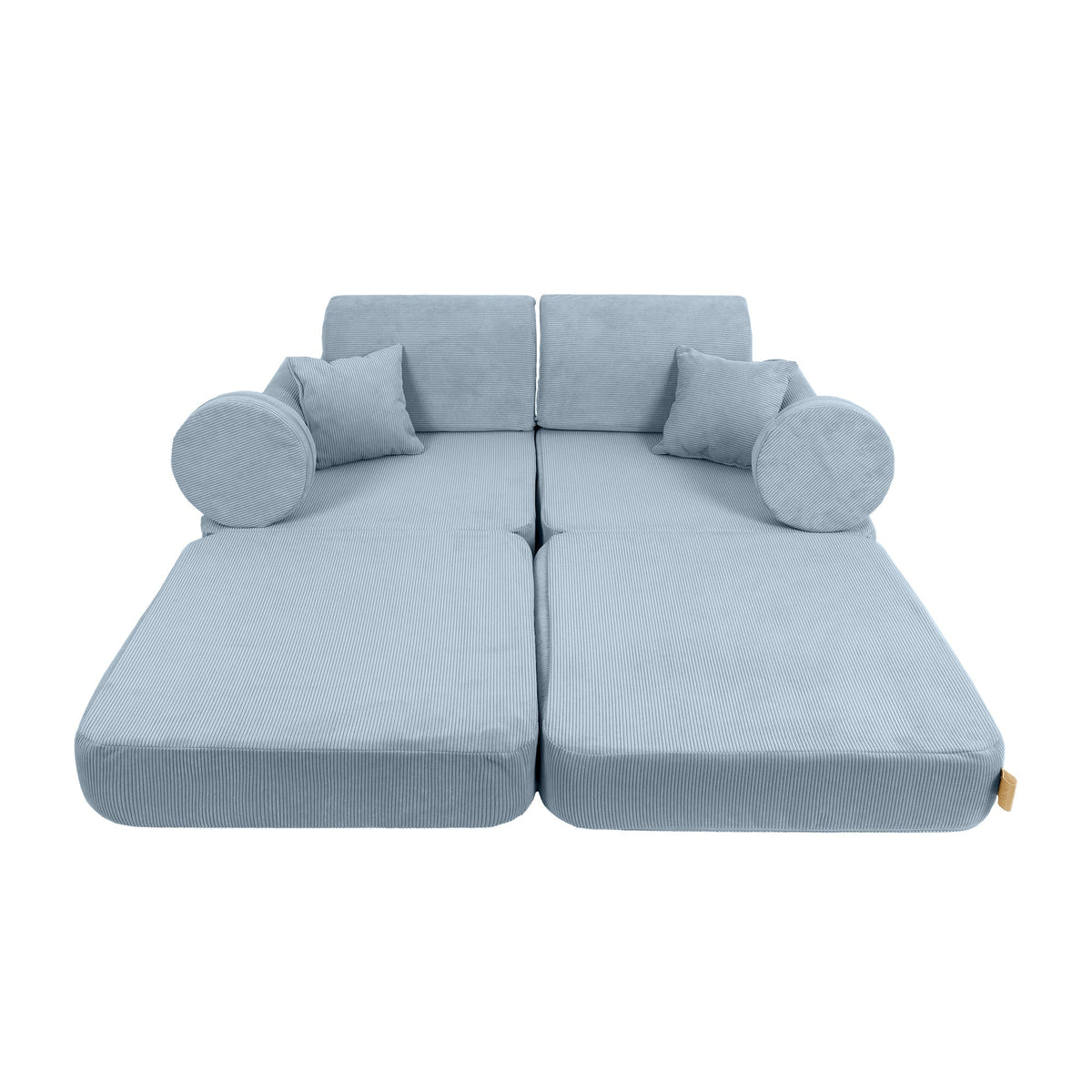 MeowBaby Slimcord Kids Play Sofa | Modular Play Sofa Bed | turquoise play sofa for kids | play couch |