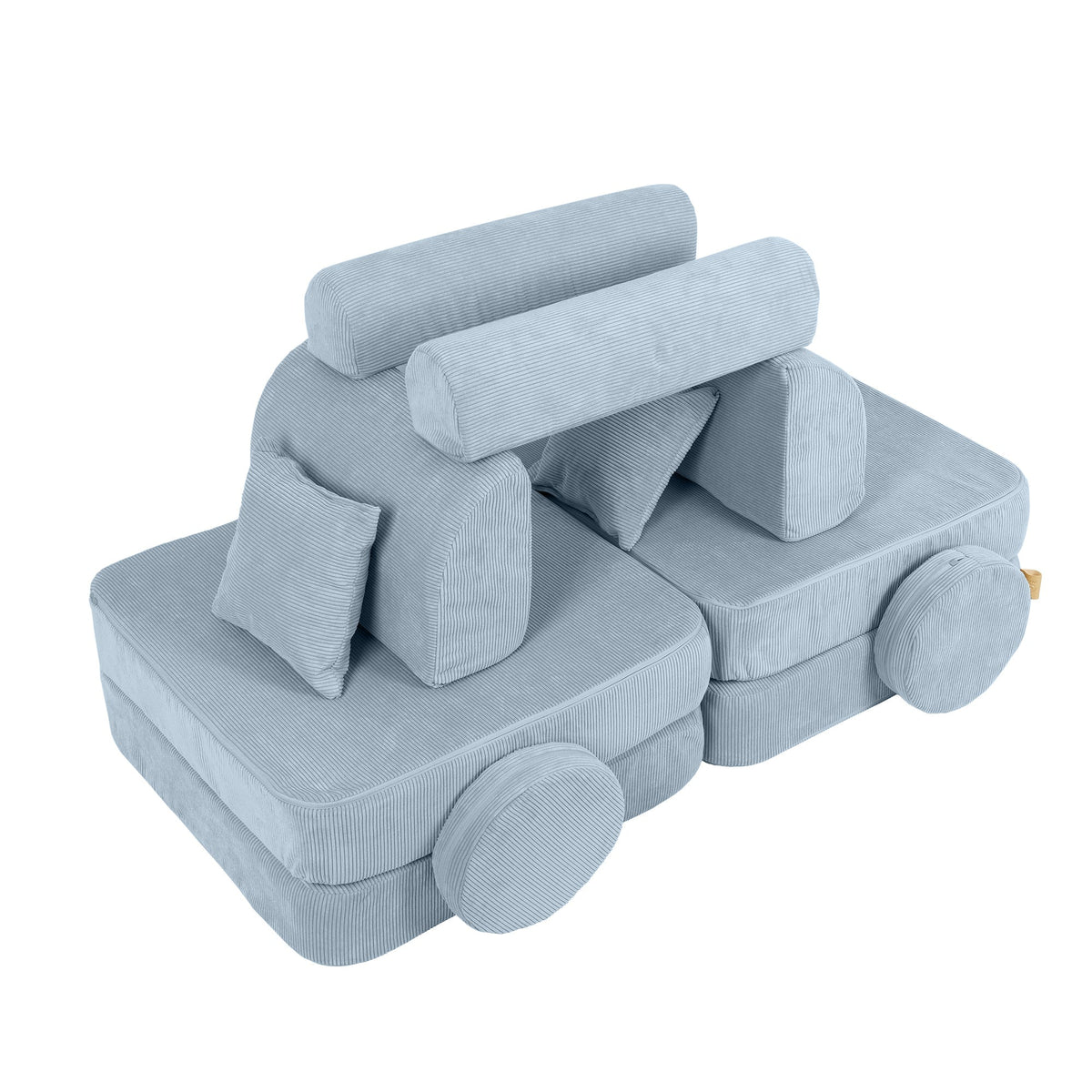 play sofa | play couch | MeowBaby Slimcord Kids Play Sofa | Modular Play Sofa Bed | turquoise play sofa for kids | play couch |