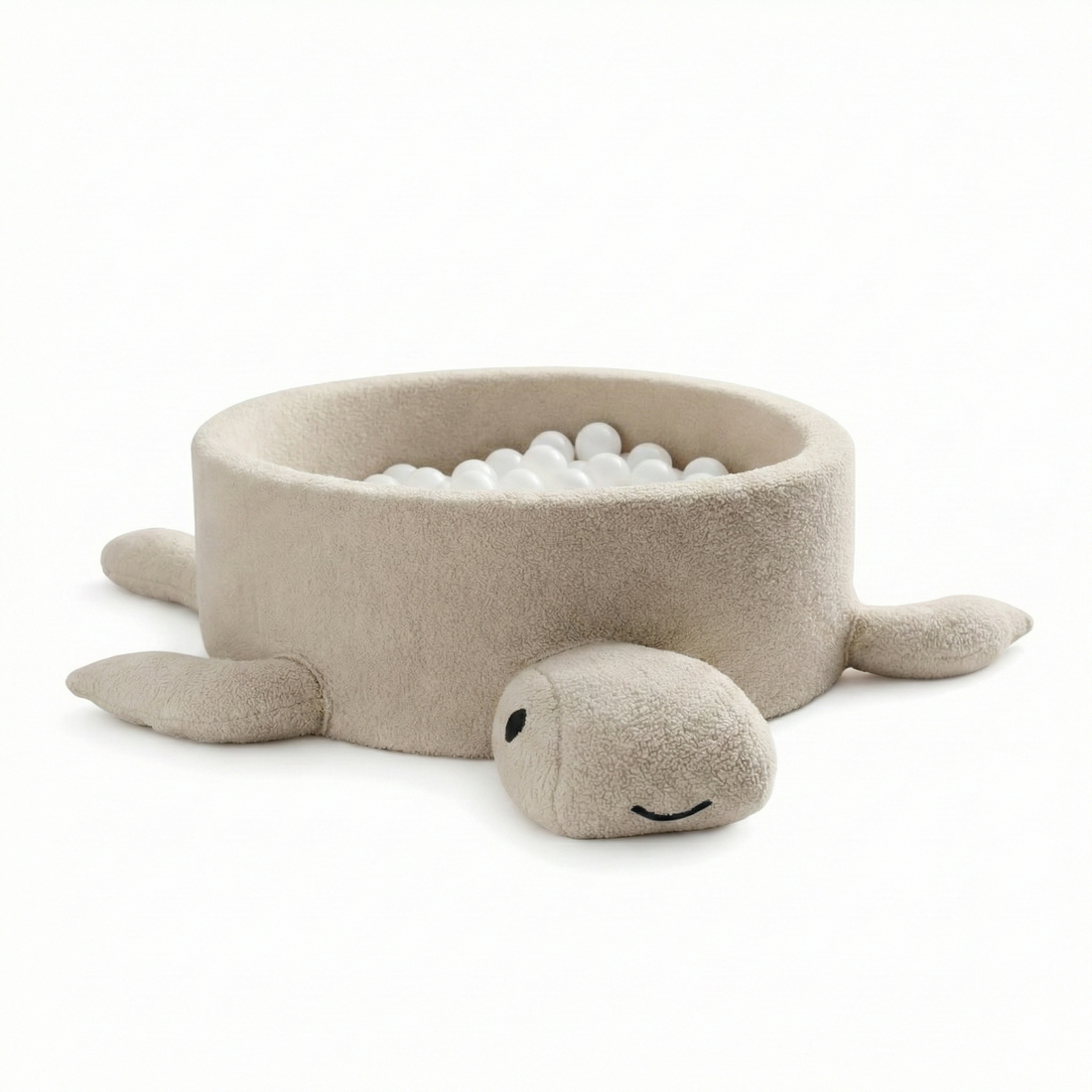 BOUCLE Ball Pit for Kids – Turtle | Oat Biscuit Beige Boucle Ball Pit | MeowBaby®