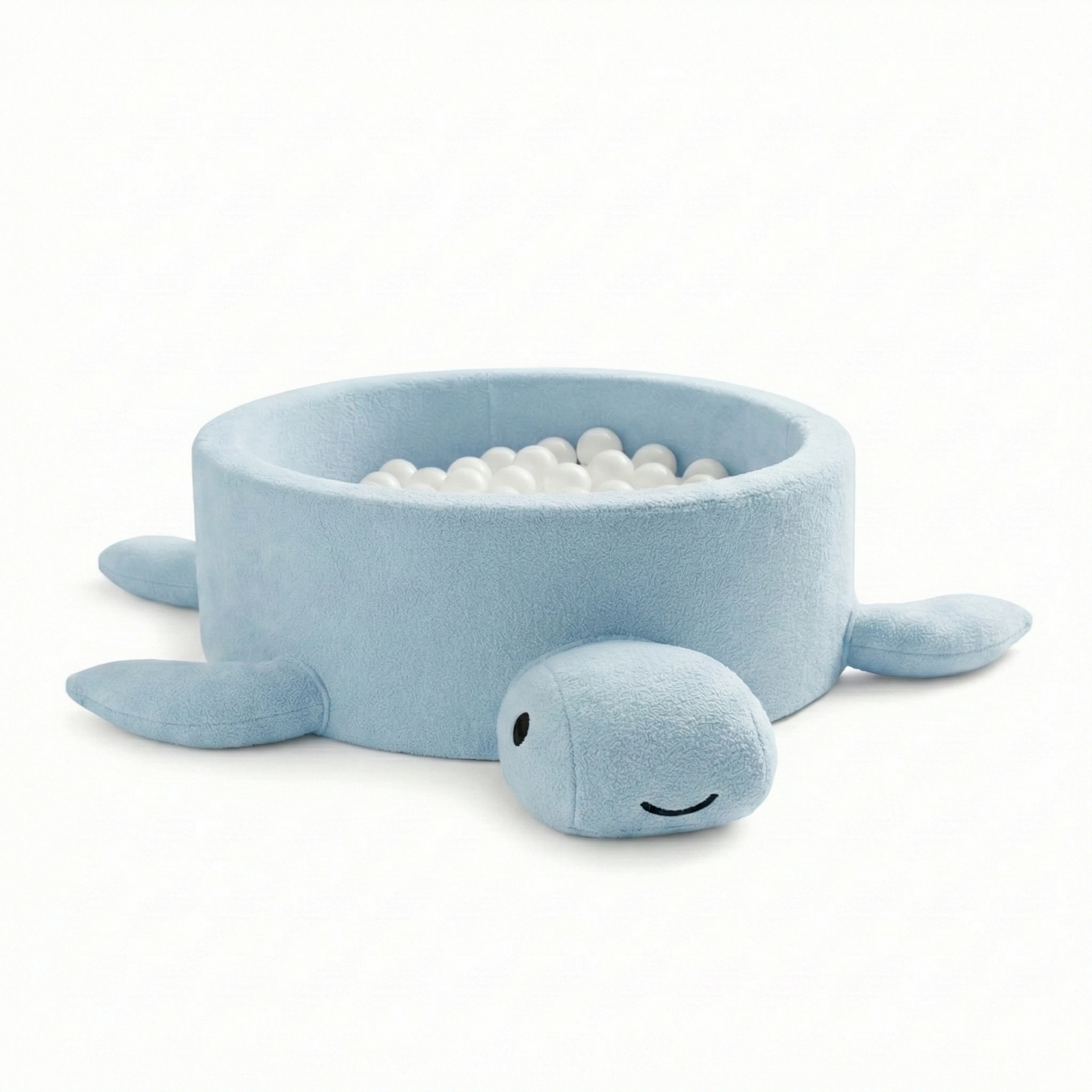 MeowBaby Ball Pit for Children – Turtle | Dusty Ice Blue | Boucle
