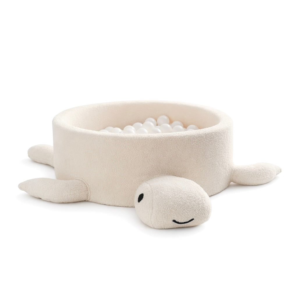BOUCLE Ball Pit for Kids – Turtle | Cheesecake Cream Beige Boucle Ball Pit | MeowBaby®
